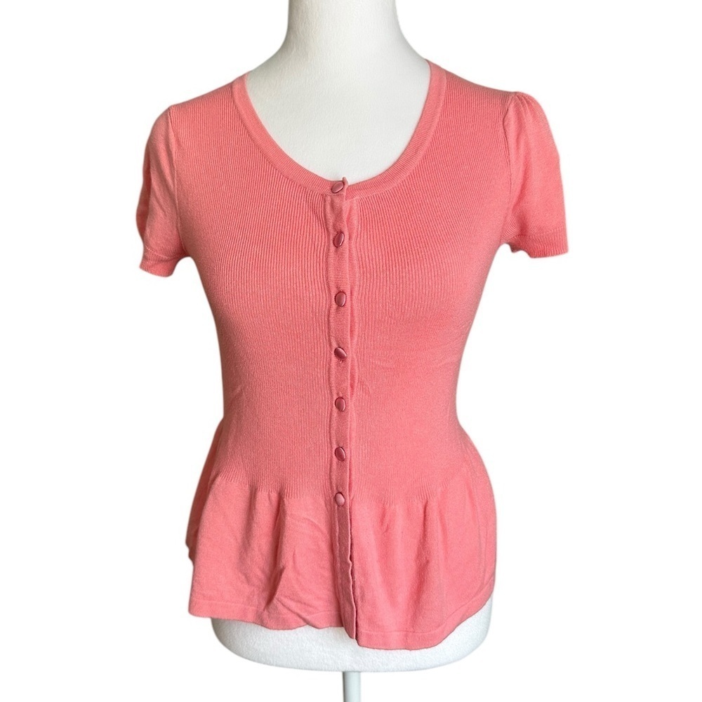 M&S Woman Coral Cardigan Top Size 10 UK